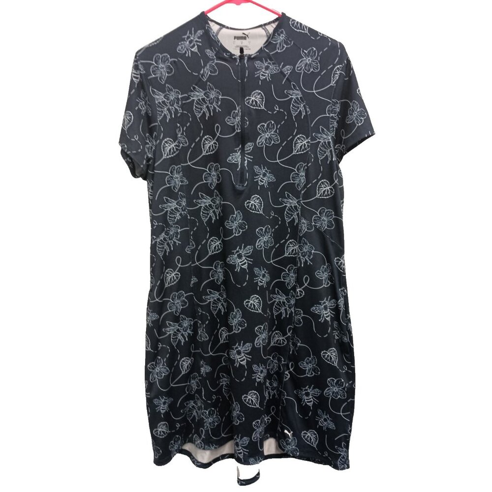 Puma Cloudspun Womens Pollinators Golf Dress Size Large Navy Floral Active